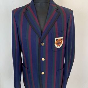 Gucci embroidered Men's Striped Blazer - Blue and burgundy